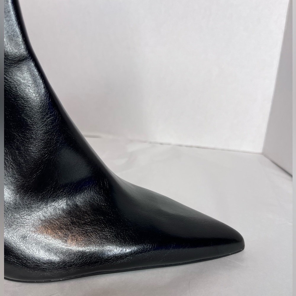 Women's Zara Black Faux Leather Pointed Toe Ankle Boots - Picture 9 of 15